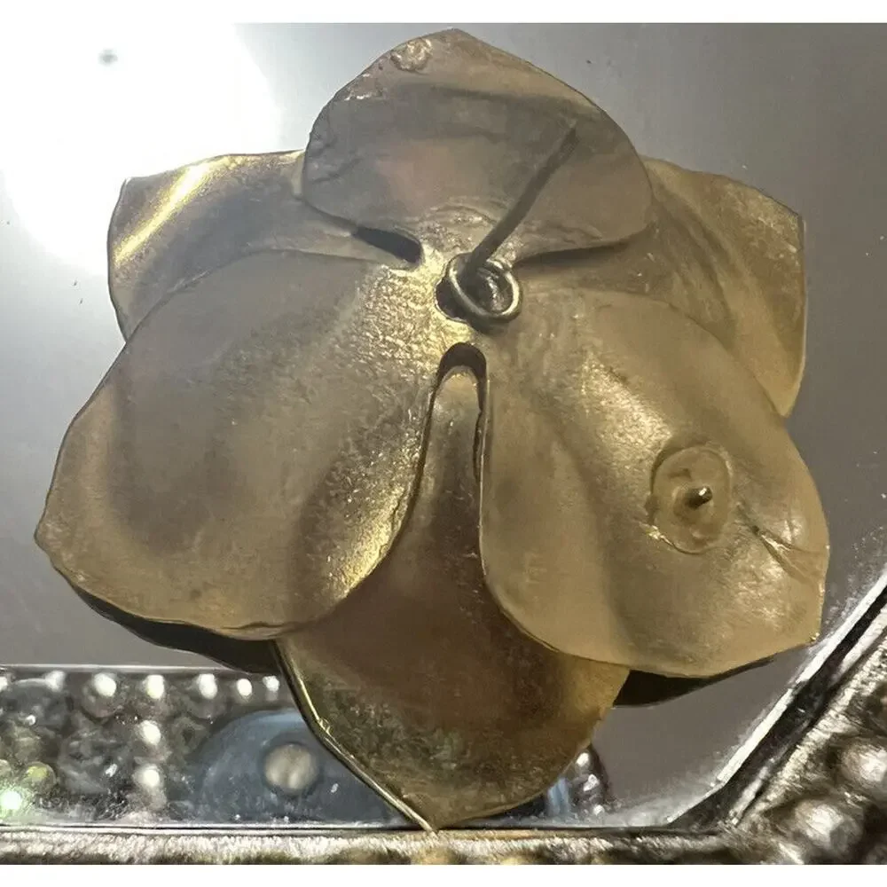 -EARRINGS VTG Brass Flower Pierced